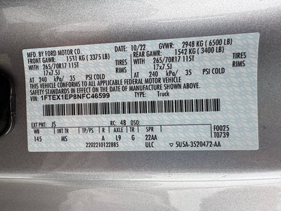 2022 Ford F-150 XLT | Bed Utility Pkg. | BLIS | Apple CarPlay | 4x4