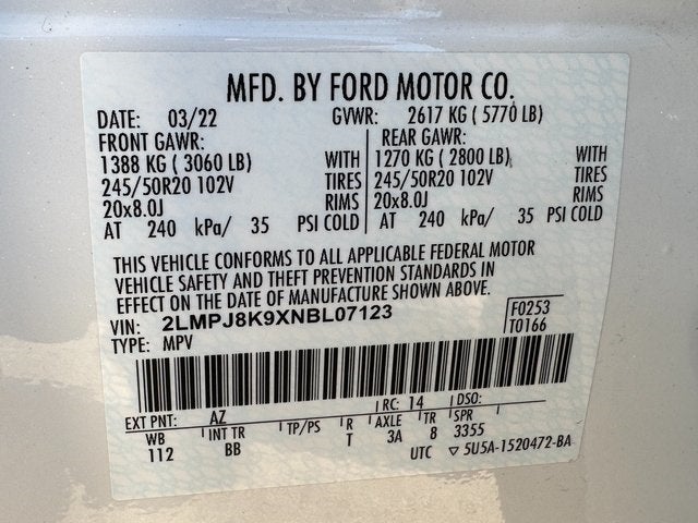 2022 Lincoln Nautilus Reserve | Luxury Pkg. | Pano Roof | AWD