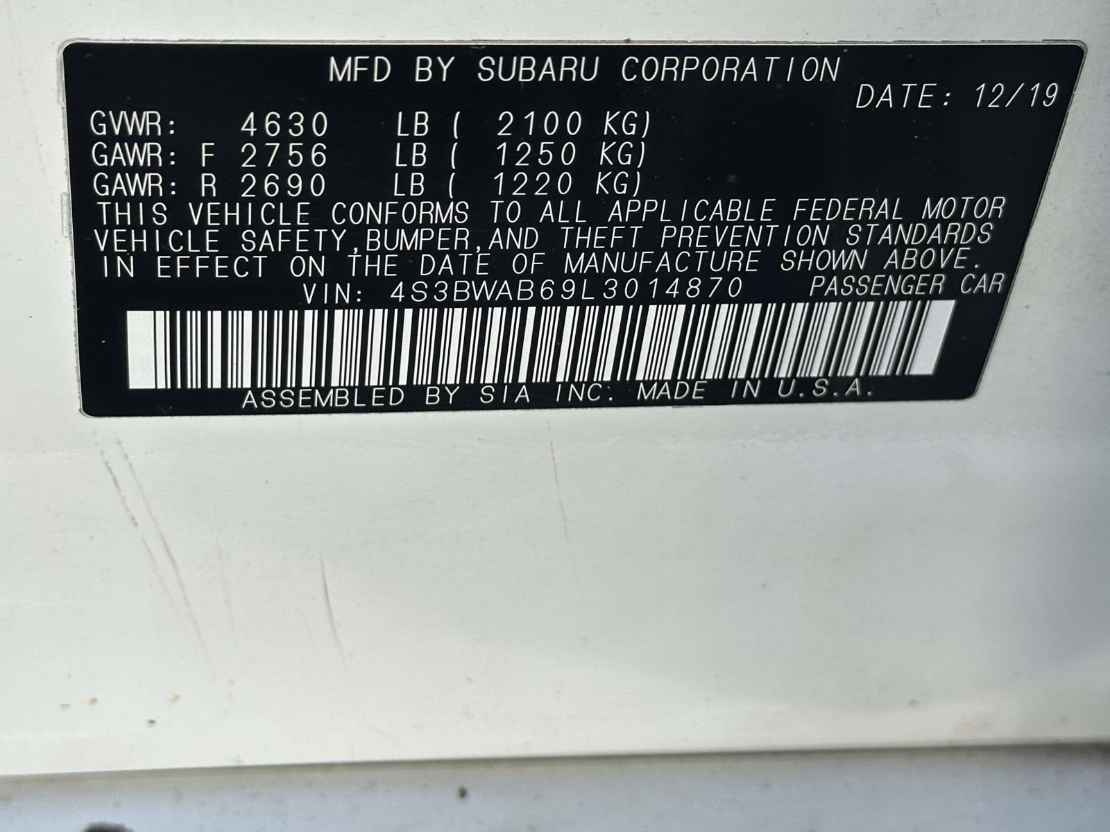 2020 Subaru Legacy Base