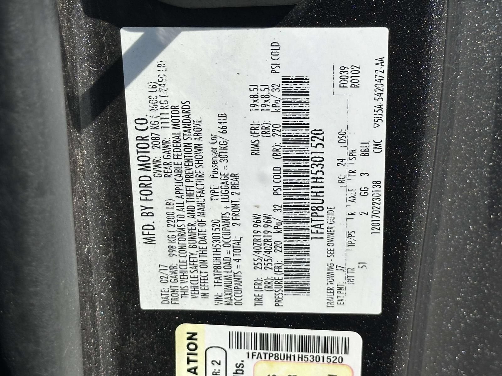 2017 Ford Mustang EcoBoost Premium
