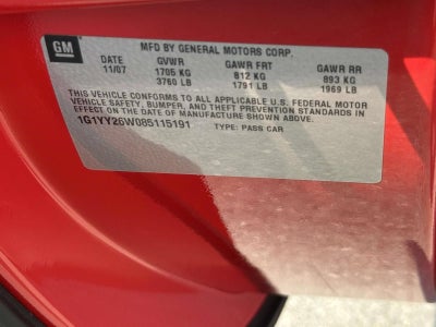2008 Chevrolet Corvette 2DR CPE