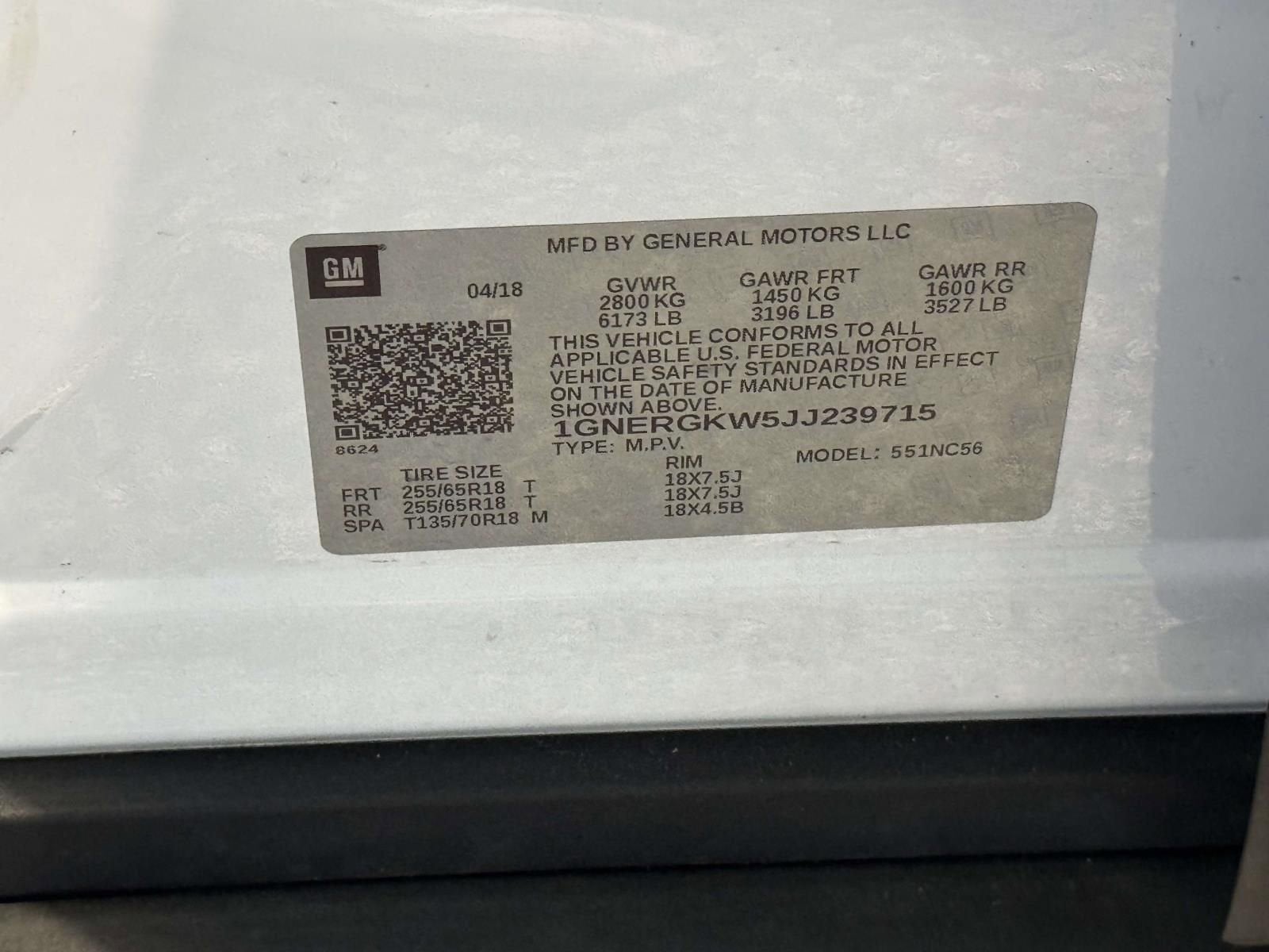 2018 Chevrolet Traverse LT Cloth