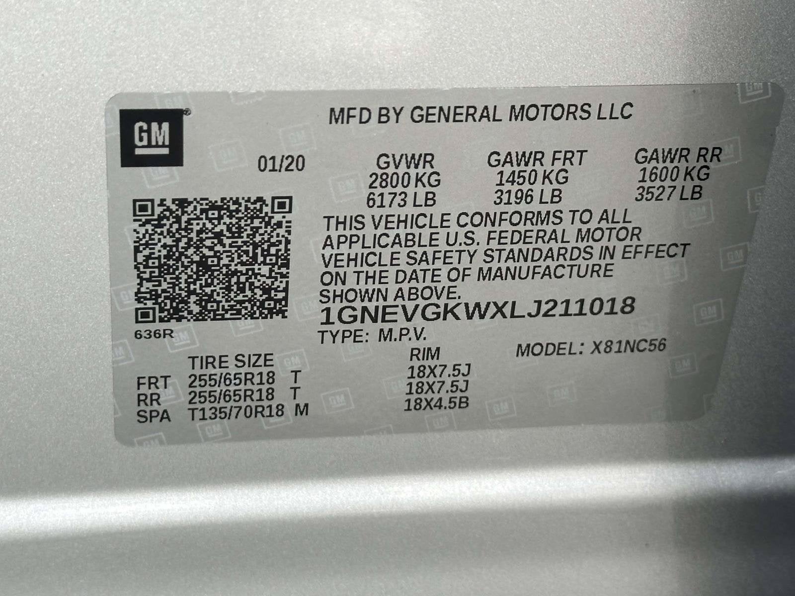 2020 Chevrolet Traverse LT Cloth