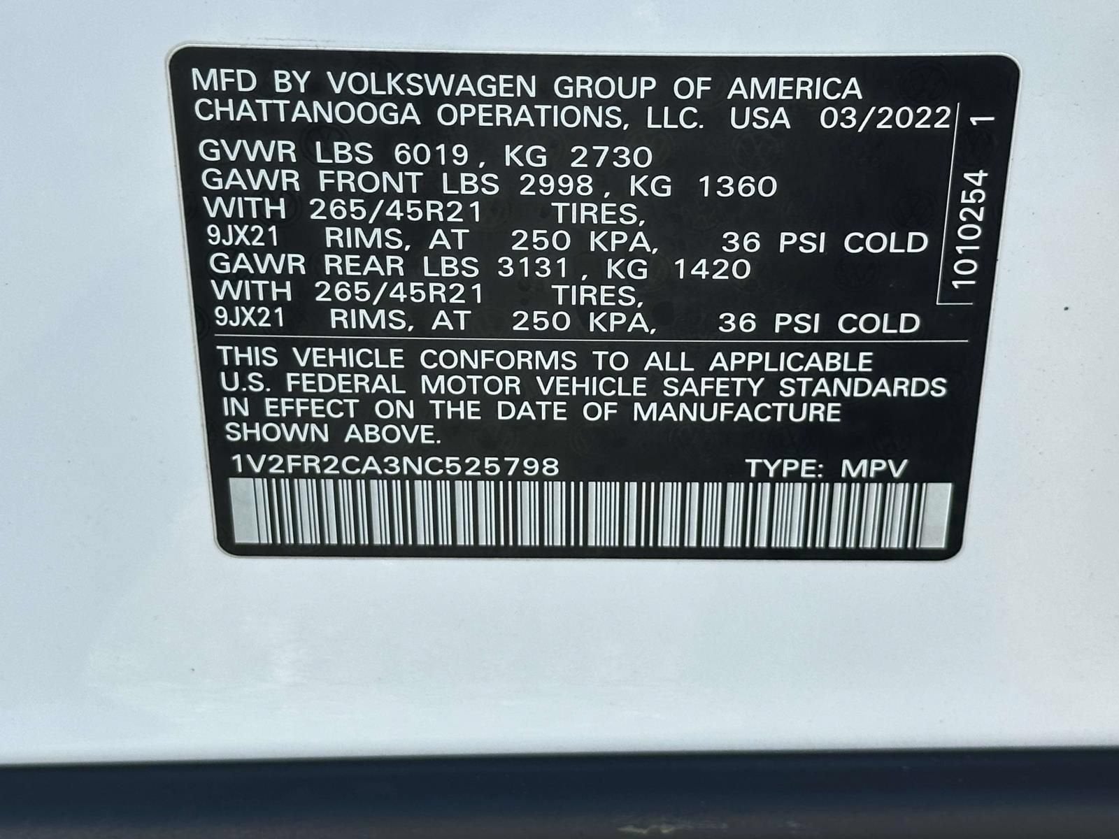 2022 Volkswagen Atlas 3.6L V6 SEL Premium R-Line