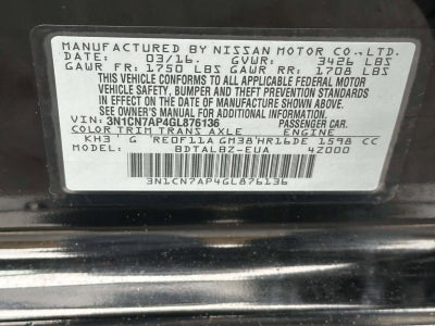 2016 Nissan Versa 1.6 SV