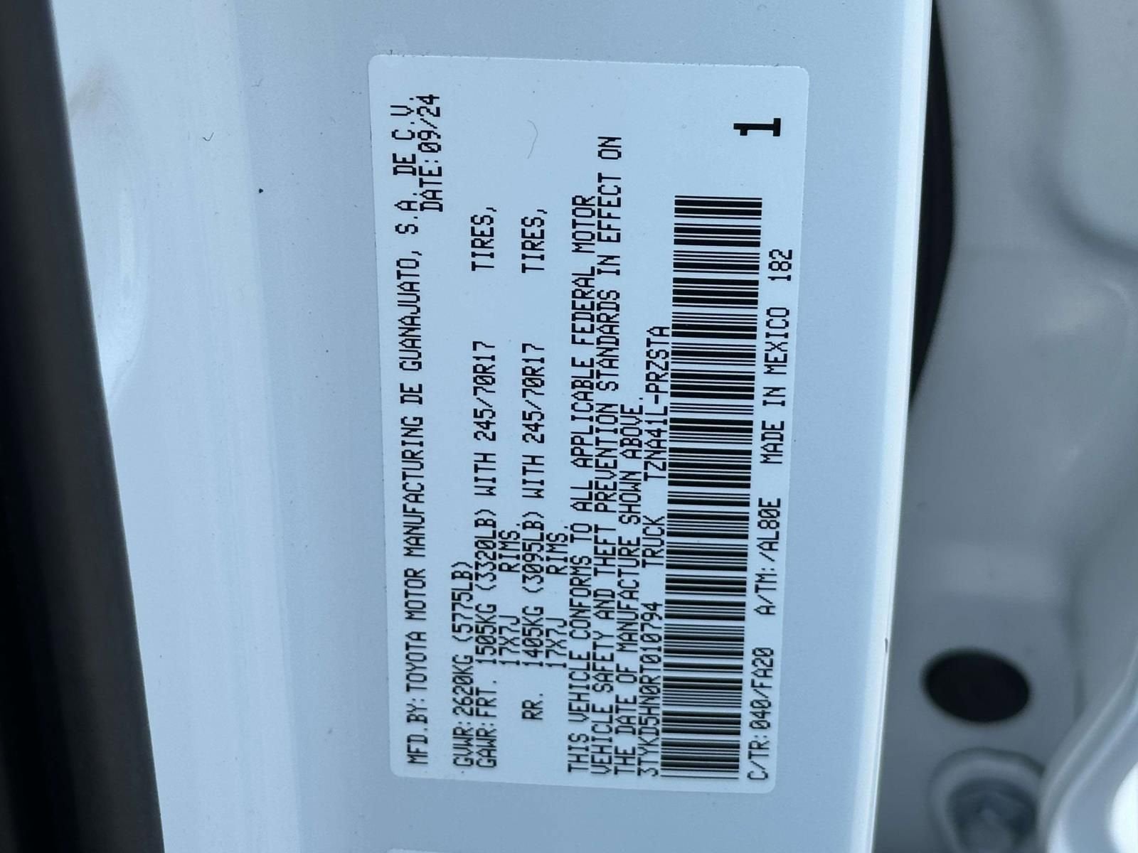 2024 Toyota Tacoma SR