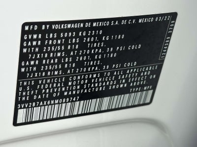 2022 Volkswagen Tiguan 2.0T SE