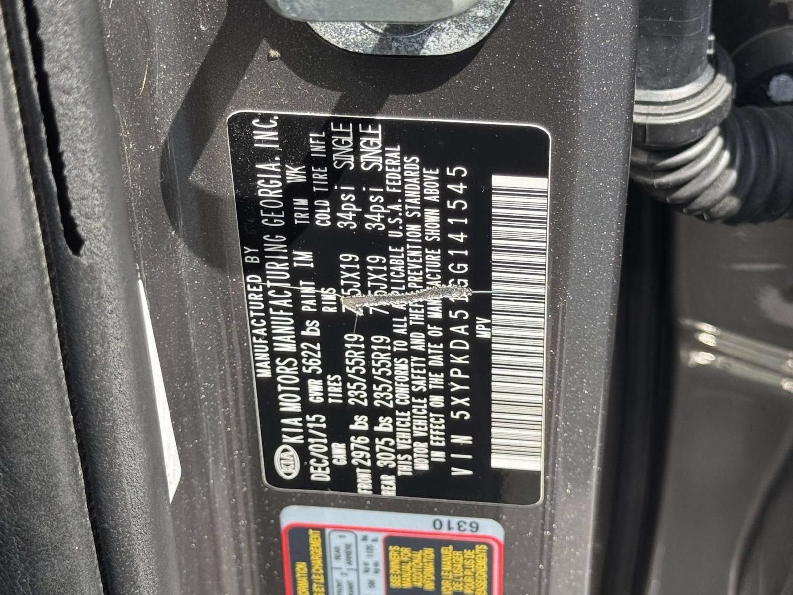 2016 Kia Sorento 3.3L SX
