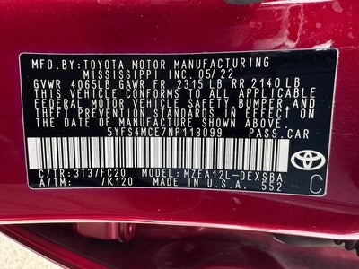 2022 Toyota Corolla SE Nightshade Edition