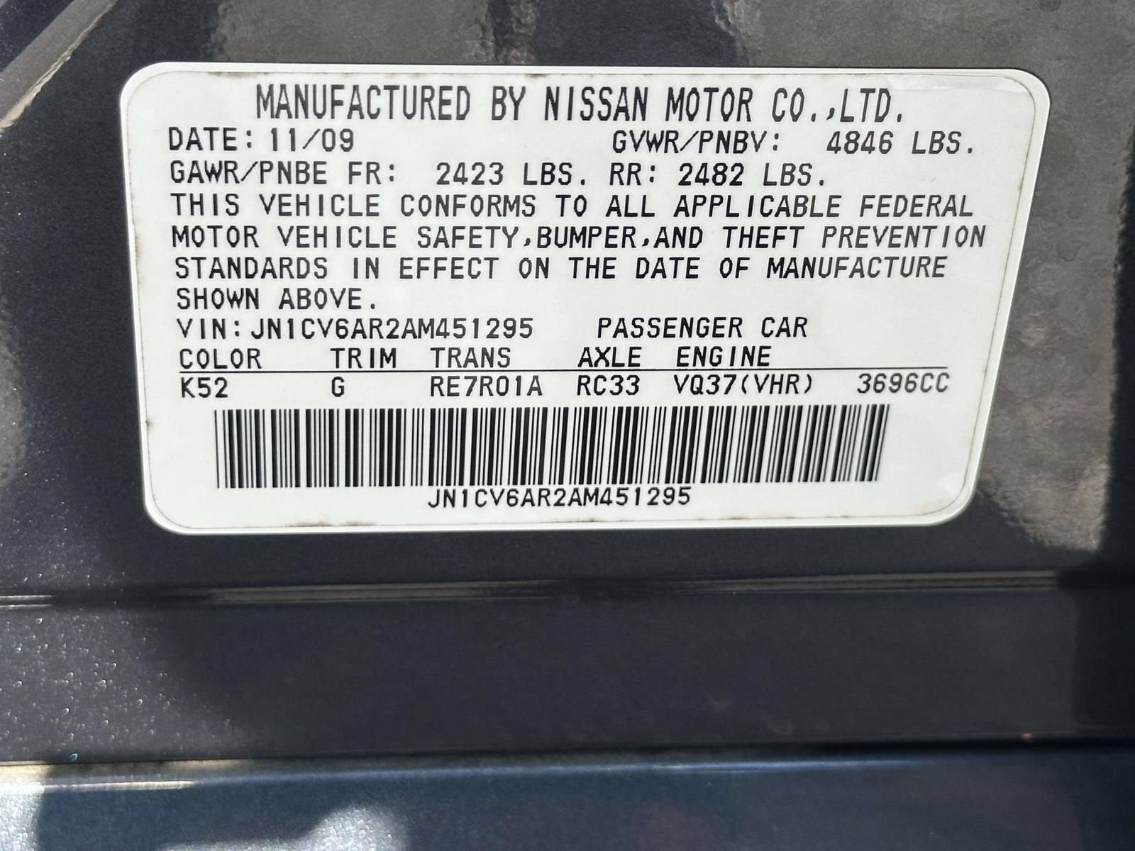 2010 INFINITI G37 Sedan x