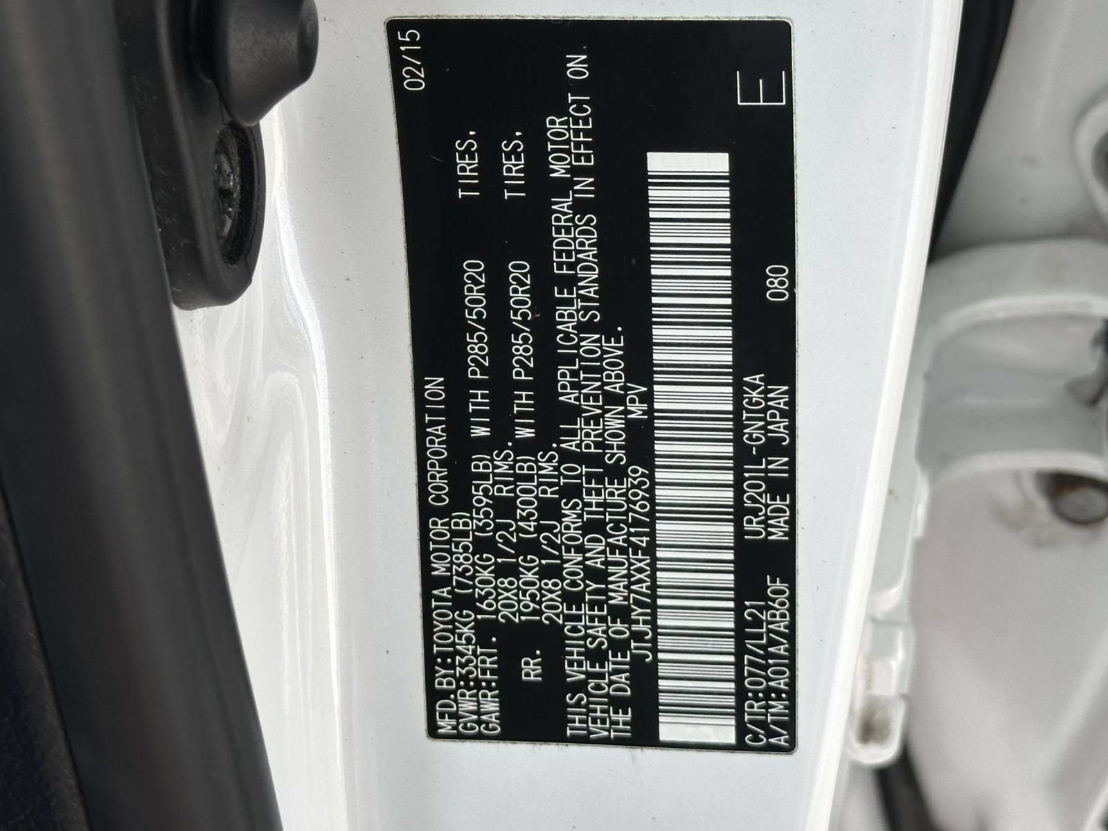2015 Lexus LX 570 4DR 4WD