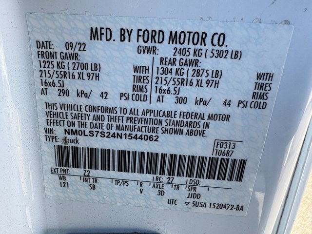 2022 Ford Transit Connect XL Cargo Van