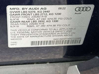 2022 Audi Q5 Premium 40 TFSI quattro S tronic